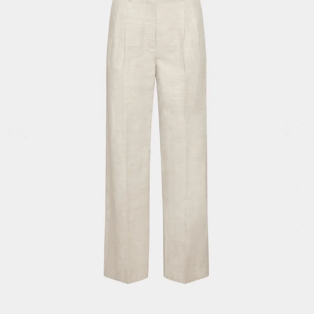 Aritzia Effortless Natural Ecru Linen Trousers size 6